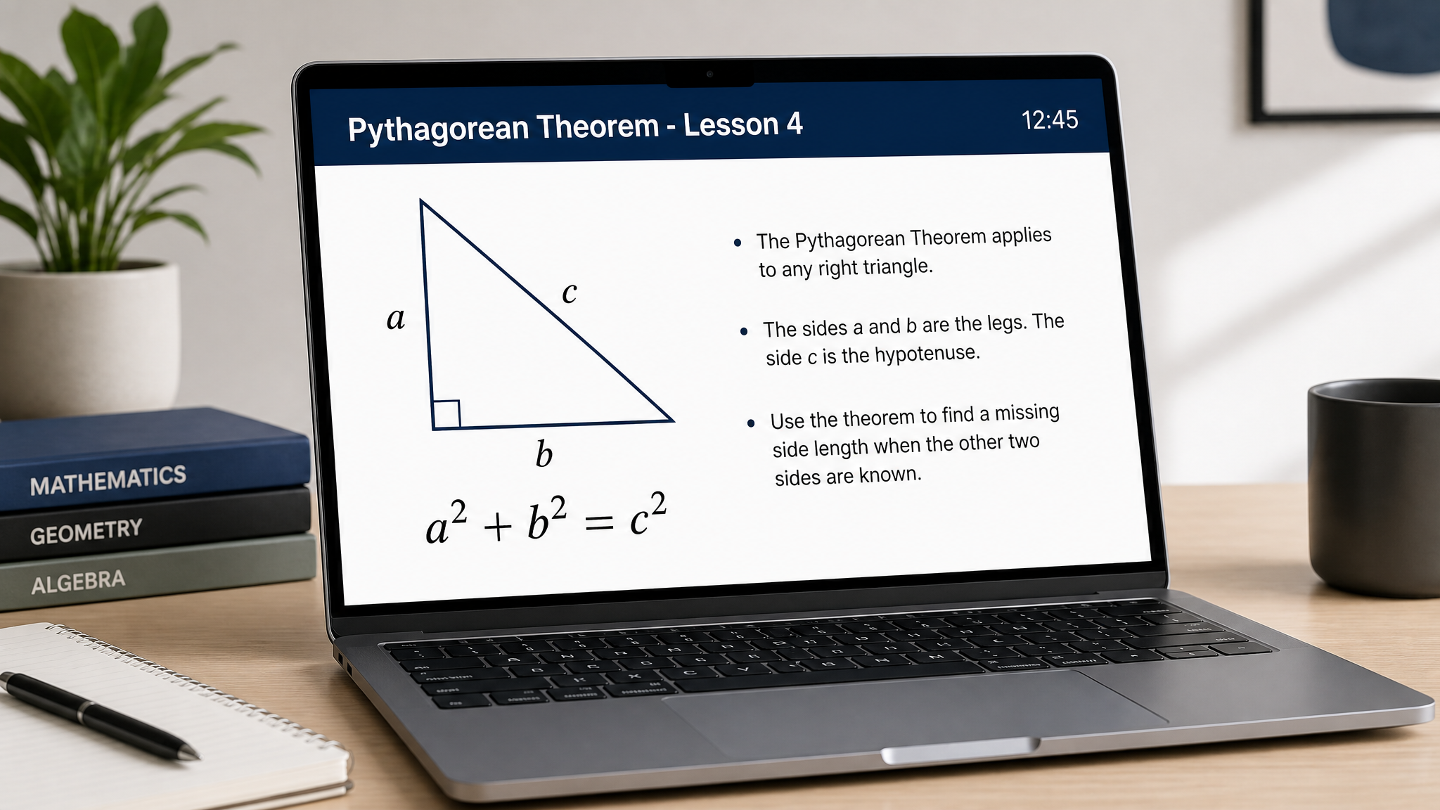 STEMEngine AI presentation mode showing a themed math lesson slide deck with timer and diagrams